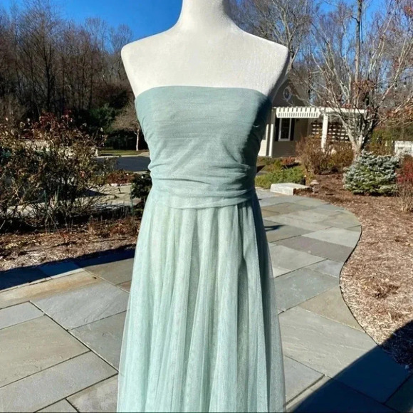 NWT Anthropologie BHLDN Jenny Yoo Ryder Convertible Maxi Dress in Seaglass Green - Picture 8 of 15
